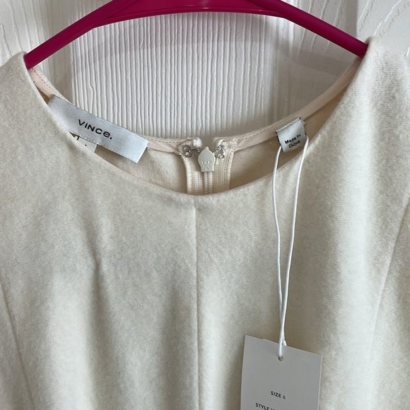 Vince Paneled Crew Neck Dress in Cream - Picture 4 of 9